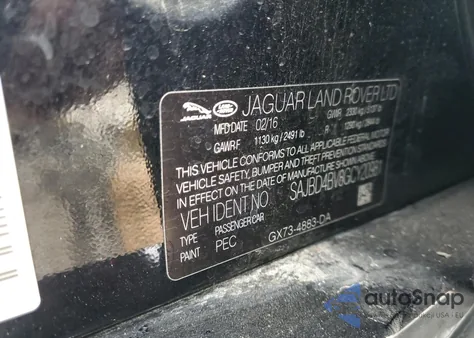 2016 Jaguar Xf Premium z USA, uszkodzony, nr VIN SAJBD4BV8GCY20981